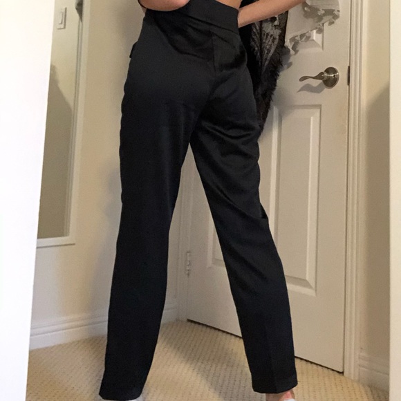 ZARA Black Satin Tie Front Pants - Picture 3 of 8